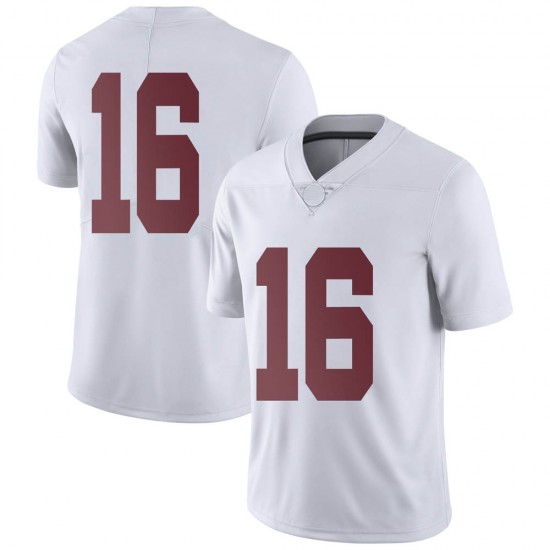 Alabama Crimson Tide Men's Jayden George #16 No Name White NCAA Nike Authentic Stitched College Football Jersey LW16W71ME